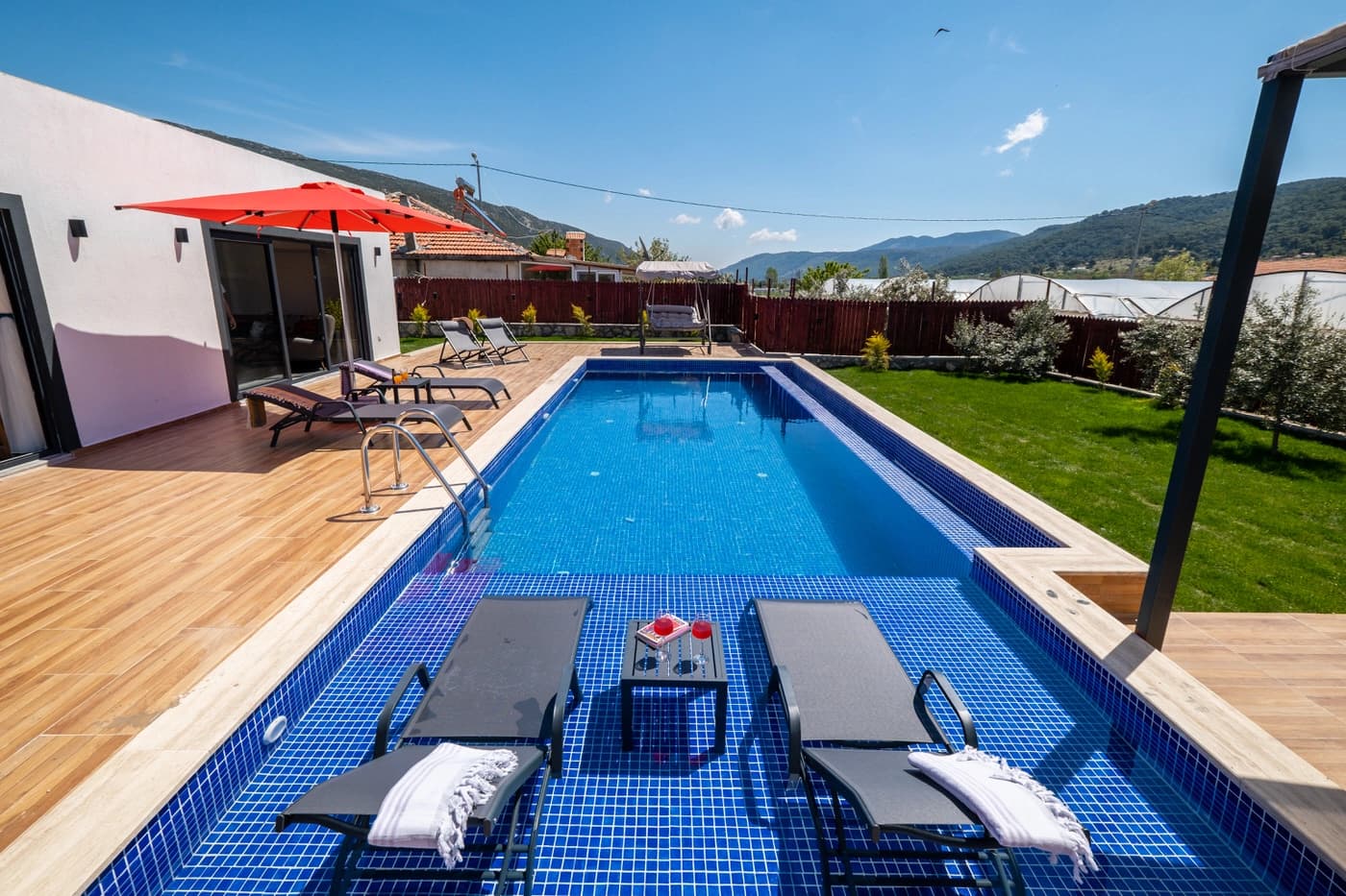 Villa Başak Sarıbelen Korunaklı Havuz 80